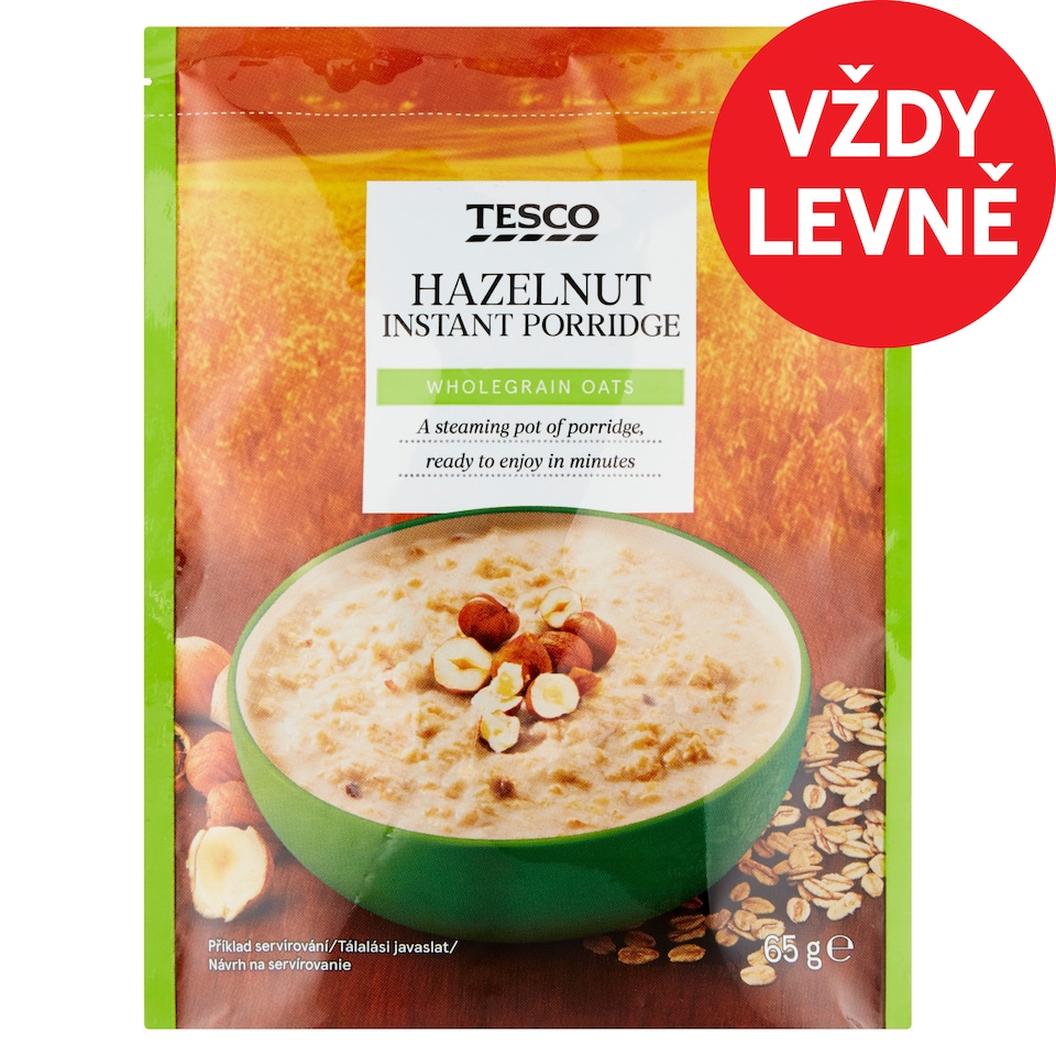 Tesco Instantní ovesná kaše s lískovými ořechy 65g