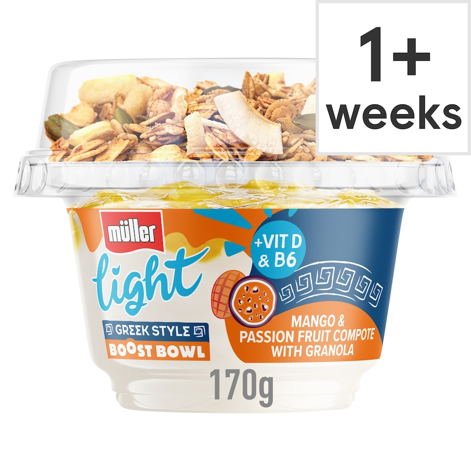 image 1 of Muller Light Greek Boost Bowl Mango & Passionfruit Yogurt with Granola 170g