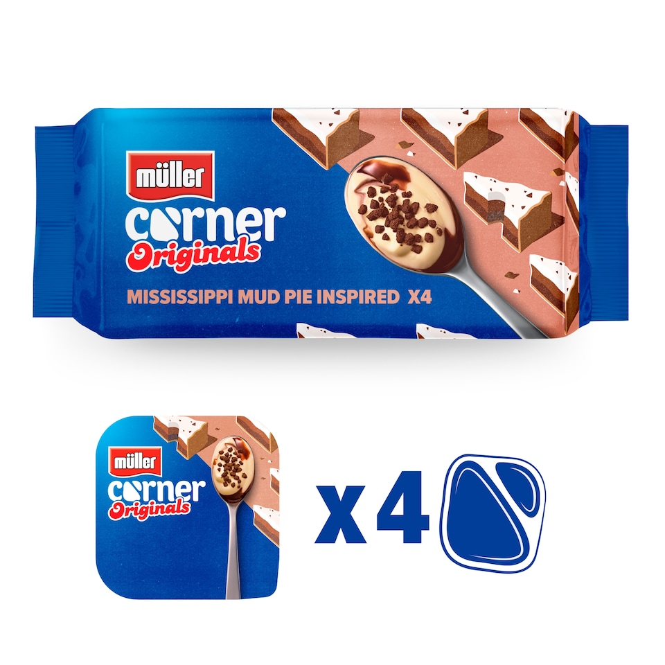 image 1 of Muller Corner Originals Yogurts - Mississippi Mud Pie Inspired 4 x 124g