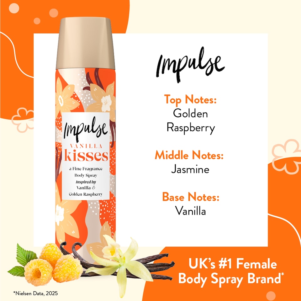 image 1 of Impulse Vanilla Kisses Body Spray 75ml