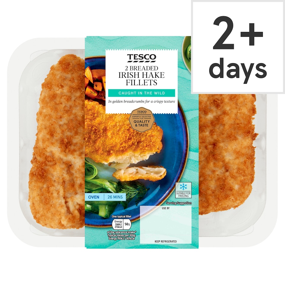 Tesco Brded Irish Hake Fillets 300G
