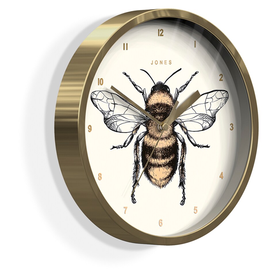 image 1 of Jones Spin Gold Bee Wall Clock