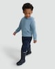 image 4 of F&F Boys Fleece Lined Reflective Strap Waterproof Trousers in Navy