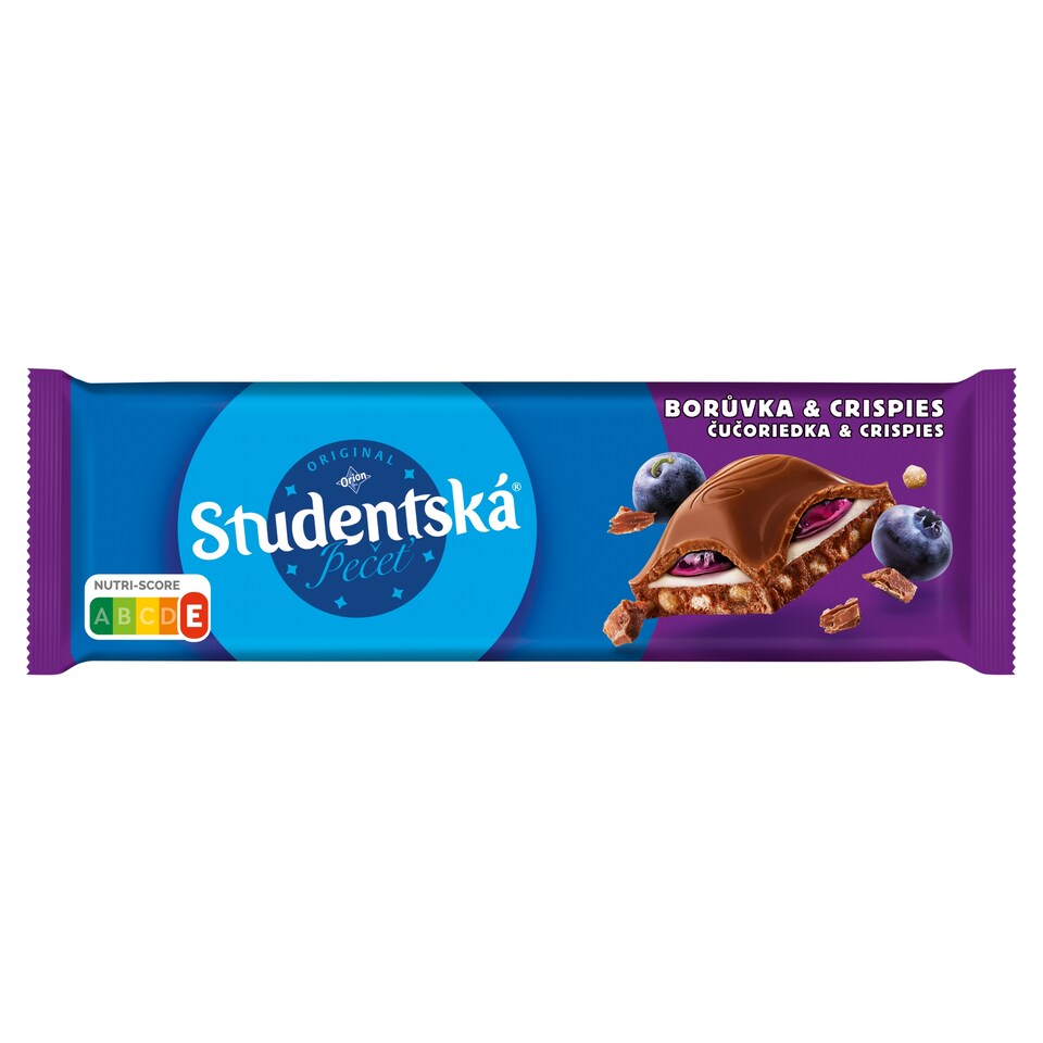 ORION Študentská pečať Mliečna Čučoriedka & Crispies 235 g