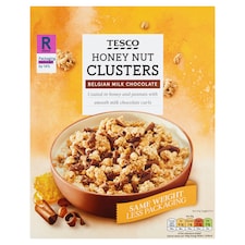 Tesco Honey Nut Clusters Milk Chocolate Cereal 500G
