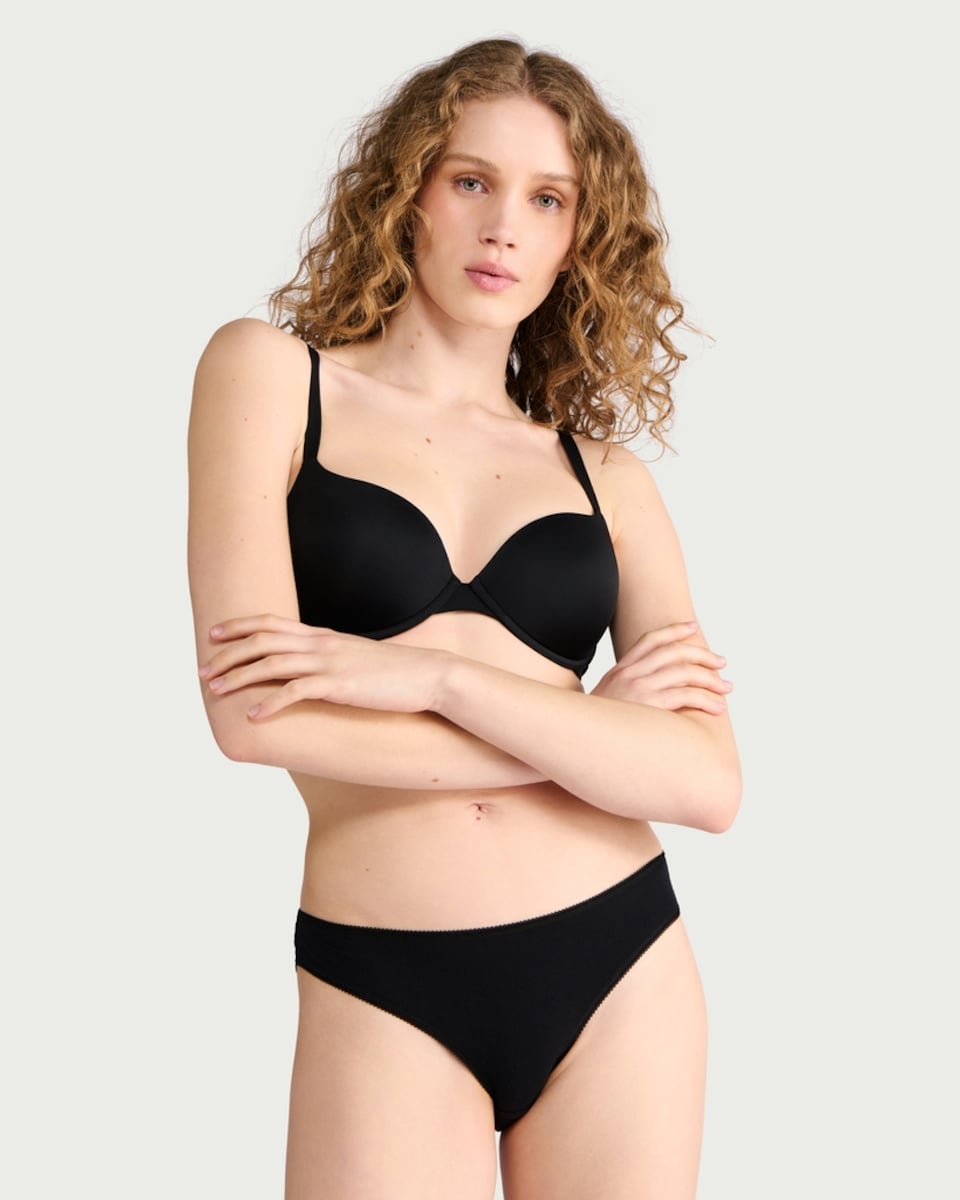 image 1 of F&F 5-Pack Cotton Rich Lace Trim Brazilian Briefs in Multi