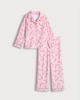 image 1 of F&F Girls Candy Cane Print Shirt and Trousers Pyjamas in Pink