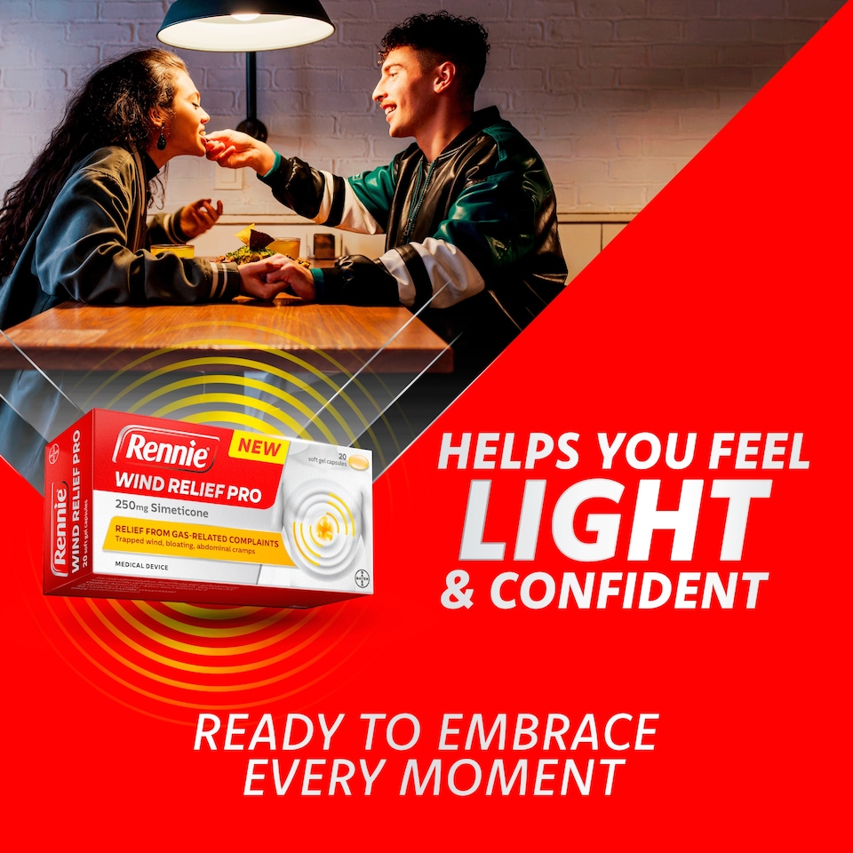 image 1 of Rennie Wind Relief Pro 250mg Simeticone 20 Capsule
