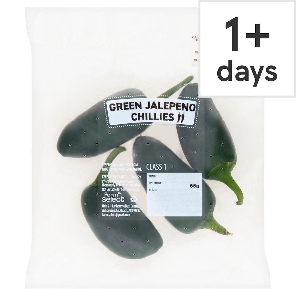 Farm Select Green Jalepeno Chillies 65G