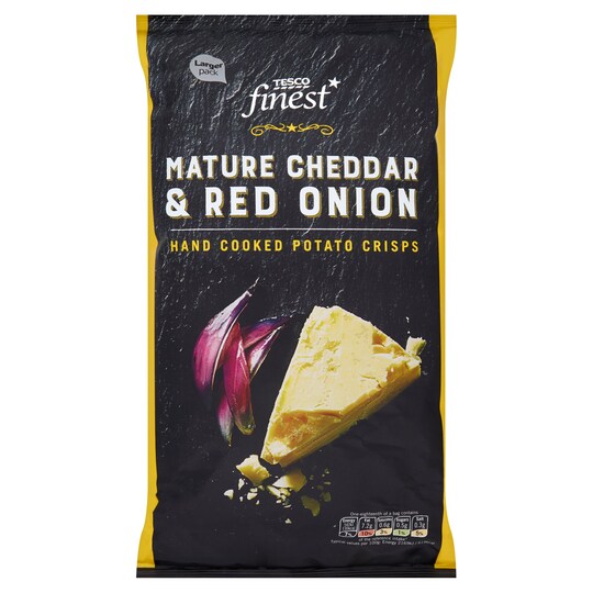 Tesco Finest Cheddar & Onion Crisps 450g Tesco Groceries