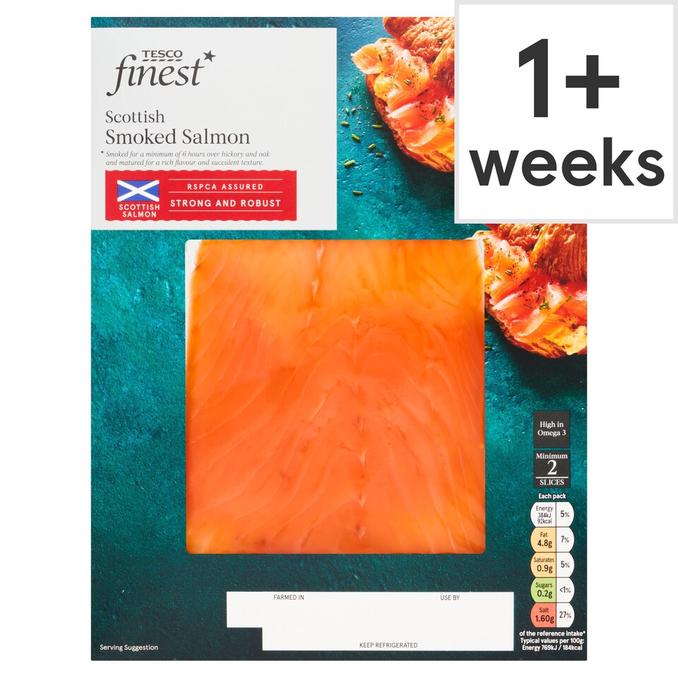 Tesco Finest Scottish Smoked Salmon 50g Tesco Groceries