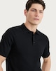 image 1 of F&F Pure Cotton Knitted Short Sleeved Polo Shirt in Black