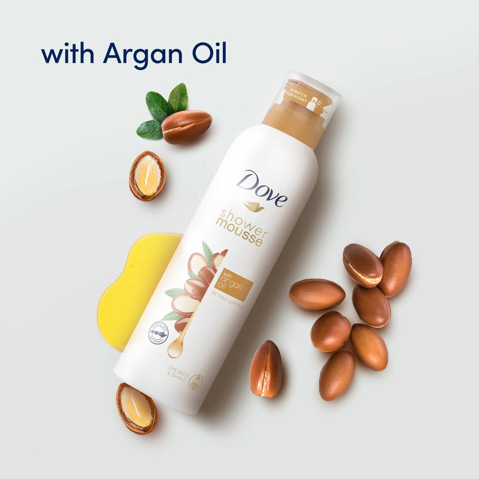 image 1 of Dove Shower Mousse Argan Oil 200Ml