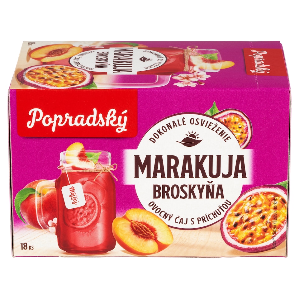 obrázok 1 z Popradský Marakuja a broskyňa ovocný čaj s príchuťou 18 x 2 g (36 g)