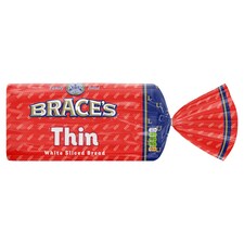 Brace's Luxury Family Thin White Sliced Bread 800g