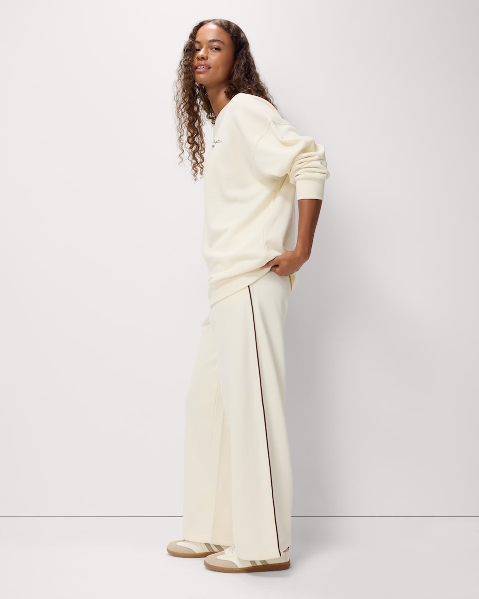 image 1 of OH ME OH MY Cotton Rich Wide Leg Joggers in Cream