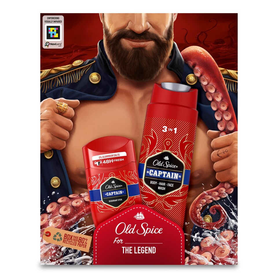 obrázok 1 z Old Spice Dark Captain, Darčeková Súprava Pre Mužov S Tuhým Dezodorantom A Sprchovým Gélom Captain
