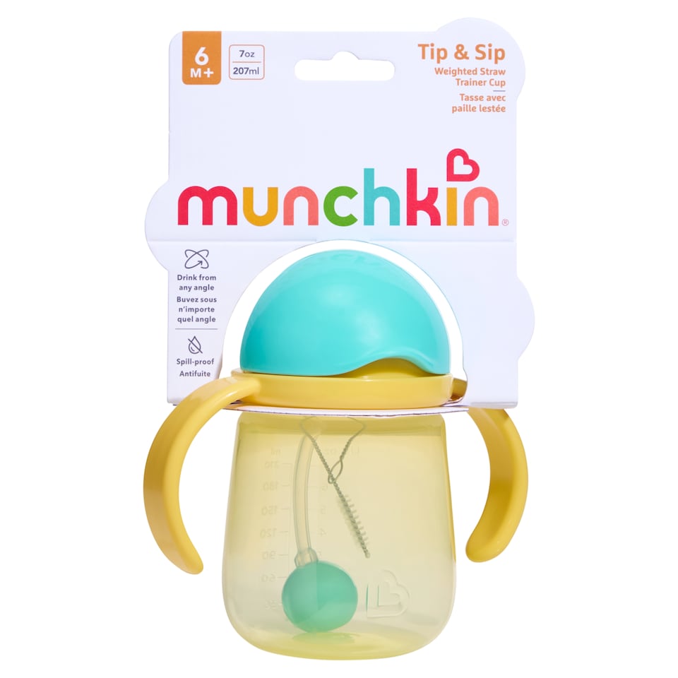 image 1 of Munchkin Tip & Sip Weighted Straw Trainer Cup 6m+ 7oz 207ML 