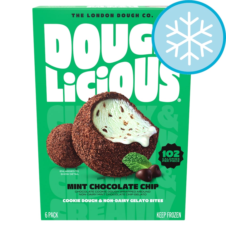 Doughlicious Mint Chocolate Chip Cookie Dough & Non-Dairy Gelato Bites 6 x 32g