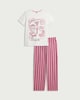 image 4 of F&F Pure Cotton Cosy Comforts Pyjama Set in Multi Pink
