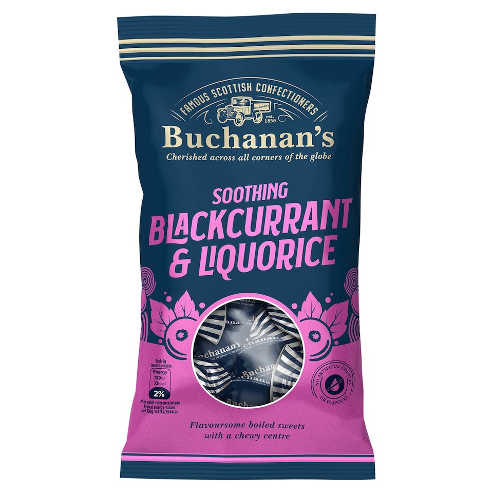 Buchanan's Soothing Blackcurrant & Liqrce Sweets 140G