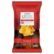 Tesco Ready Salted Crisps 12 x 25g