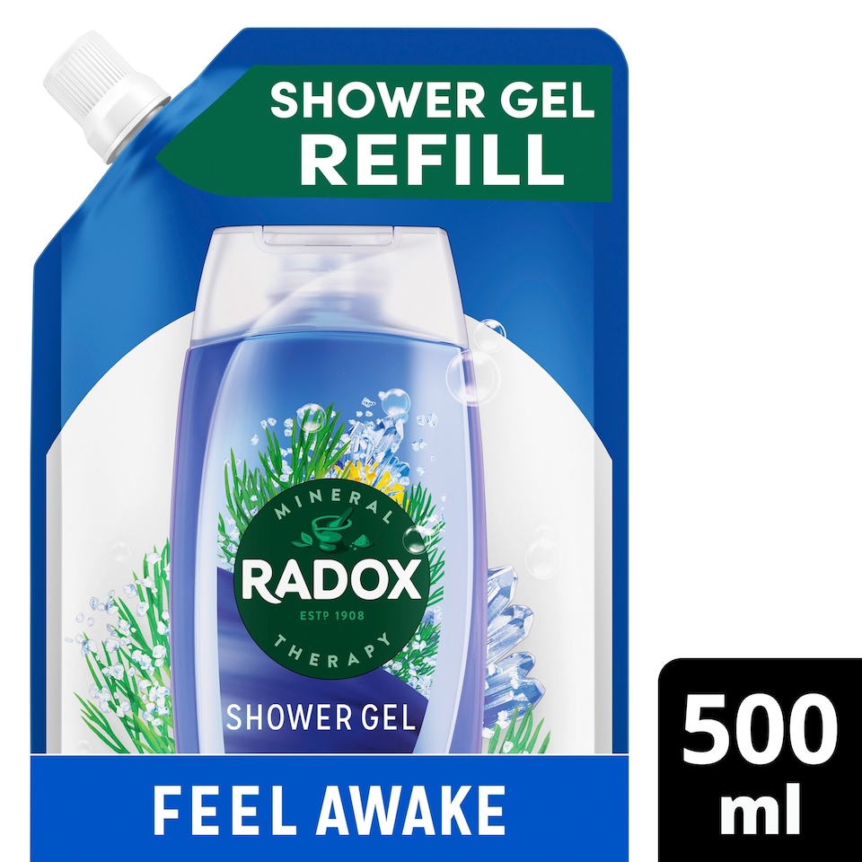 image 1 of Radox Sea Minerals & Fennel Feel Awake 2-in-1 Shower Gel & Shampoo Refill 500ml