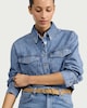 image 1 of F&F Cotton Rich Denim Shirt in Blue