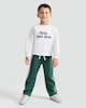 image 1 of F&F Boys 2-Piece Cotton Rich Slogan Sweatshirt and Joggers Set in Green