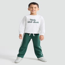 F&F Boys 2-Piece Cotton Rich Slogan Sweatshirt and Joggers Set in Green