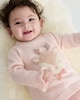 image 1 of F&F Baby Fluffy Reindeer Jumper in Stone