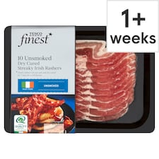 Tesco Finest Unsmoked Dry Cured Streaky Rashers 240G