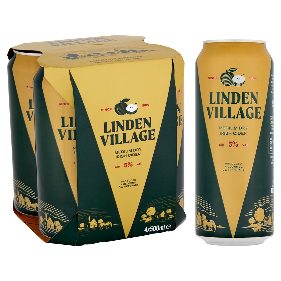 image 1 of Linden Village Medium Dry Irish Cider 4X500ml