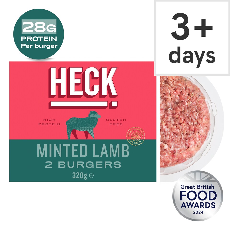 image 1 of Heck Minted Lamb Burgers 2 Pack 320g