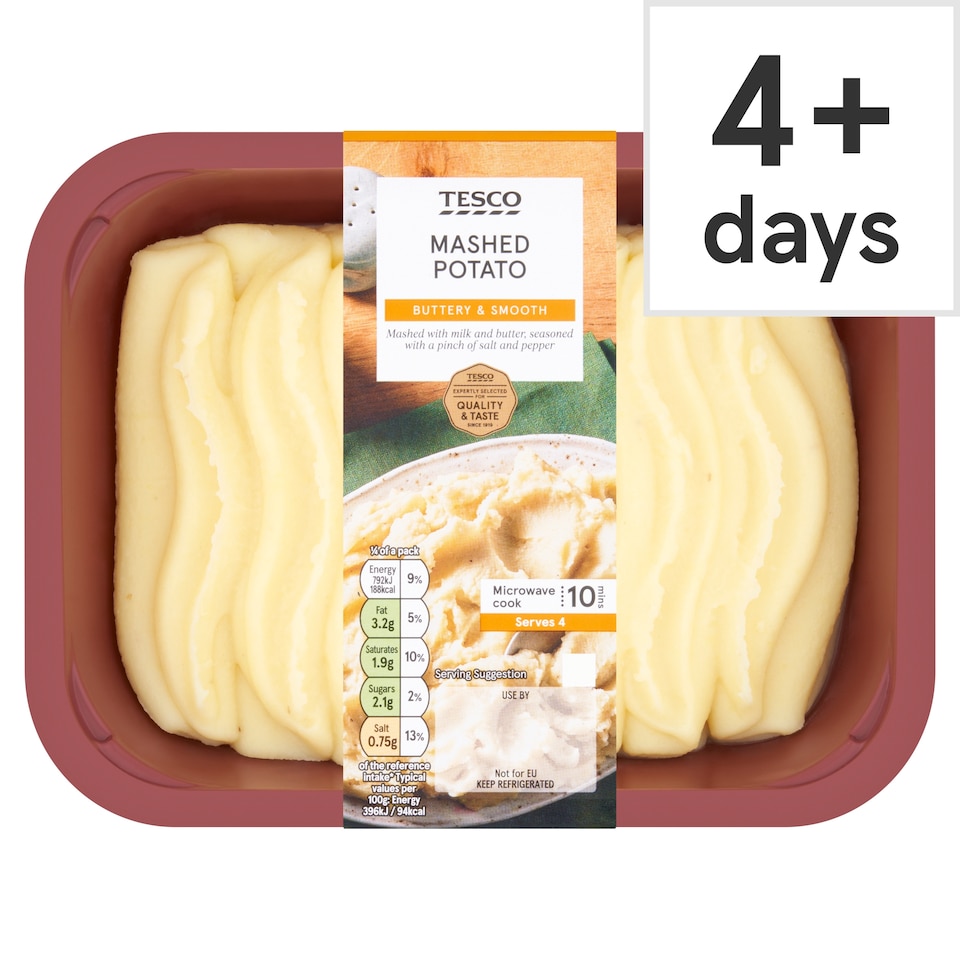 Tesco Fresh Mashed Potato 800G
