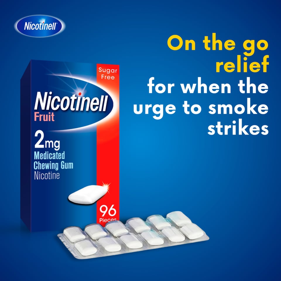 image 1 of Nicotinell Stop Smoking Aid 2mg Medicated Chewing Gum - Fruit 96s