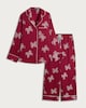 image 4 of F&F Satin Bow Print Pyjama Set in Red