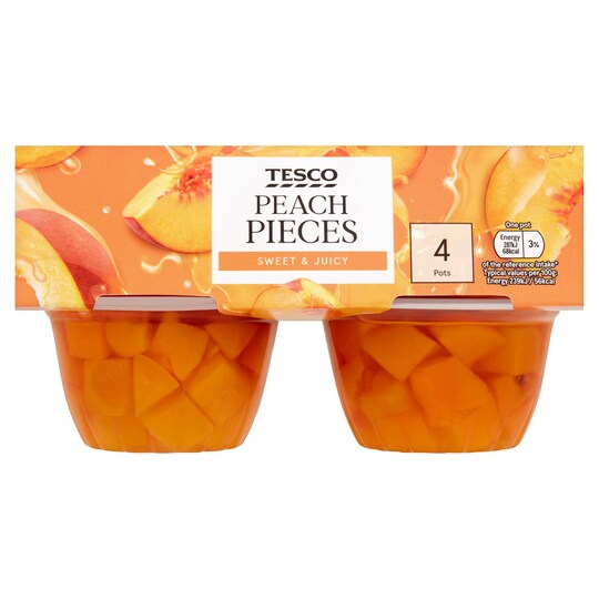 Tesco Peach Pieces In Fruit Juice 4X120g Tesco Groceries