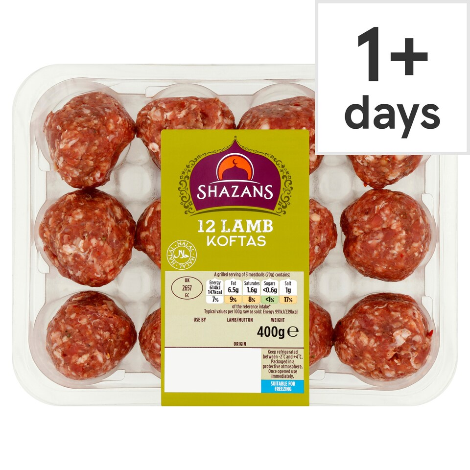 Shazans 12 Lamb Koftas 400G
