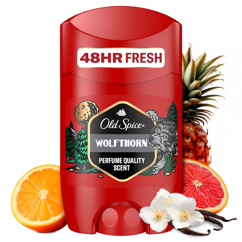 Obrázek 1 pro produkt Old Spice Wolfthorn Tuhý Deodorant Pro Muže. 48hod Svěžest Bez Hliníku. 50 % Recyklovaných Plastů