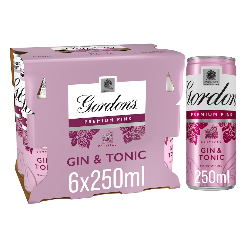 image 1 of Gordon's Pink Gin & Tonic Original 6x250ml 