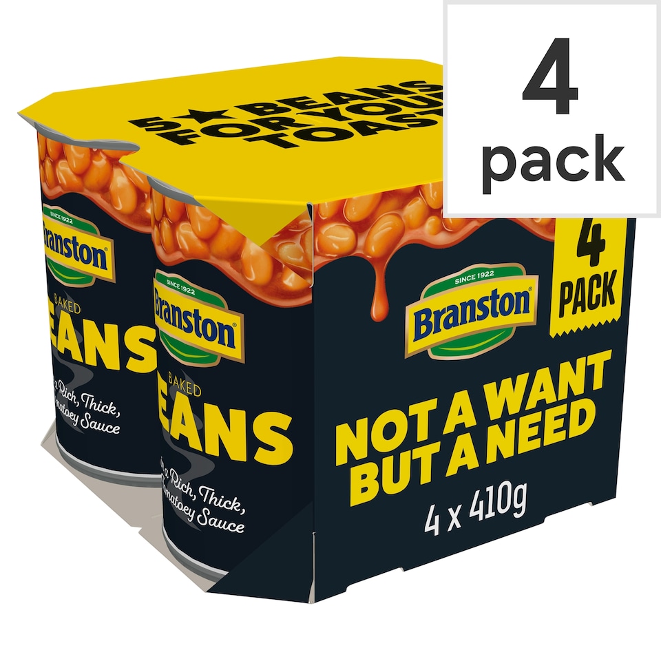 image 1 of Branston Baked Beans In Tomato Sauce 4 X 410G