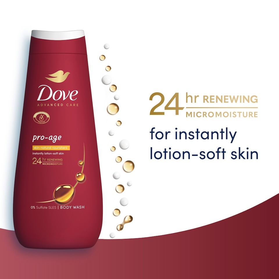 image 1 of Dove Pro-Age 24hr Advanced Care Body Wash Shower Gel 400ml