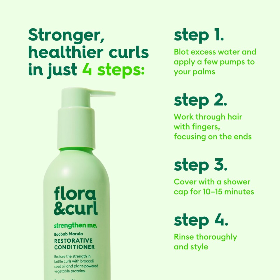 image 1 of Flora & Curl Baobab Marula Restorative Conditioner 300ml