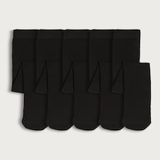 F&F School Girls 5-Pack Cotton Rich Tights in Multi