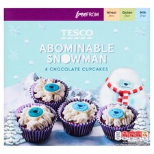 Tesco Free From Abominable Snowman chocolate cupcakes 4pk