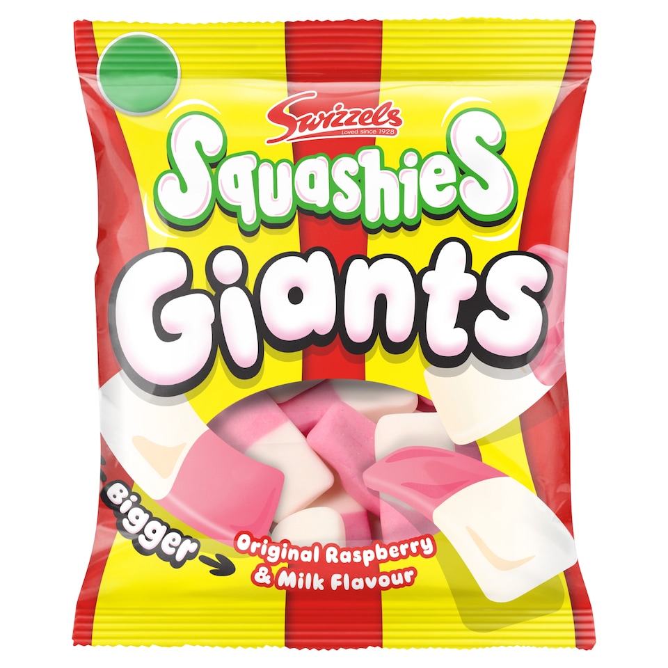 image 1 of Swizzels Squashies Giants Original Raspberry & Milk Flavour 140g