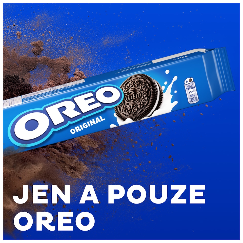 Obrázek 1 pro produkt OREO Original vanilkové sušenky s náplní dokonalá na cesty 10 sušenek 110 g