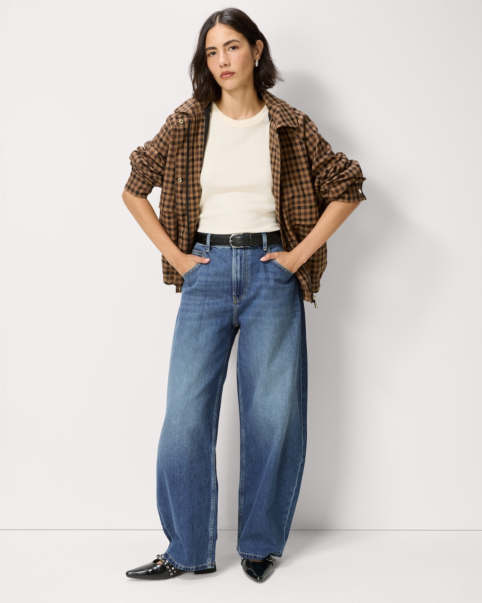 image 1 of F&F Mid Rise Relaxed Fit Jeans in Blue