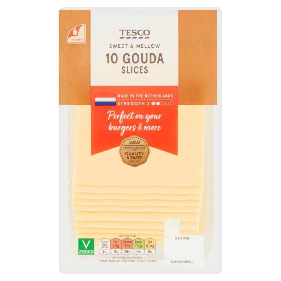 Tesco Gouda Cheese 10 Slce, 250 G